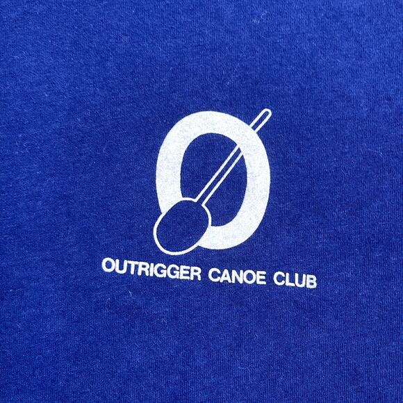 Vintage Outrigger Canoe Club T-Shirt Adult Small Navy Blue Hawaii Waikiki 90s - Picture 5 of 11